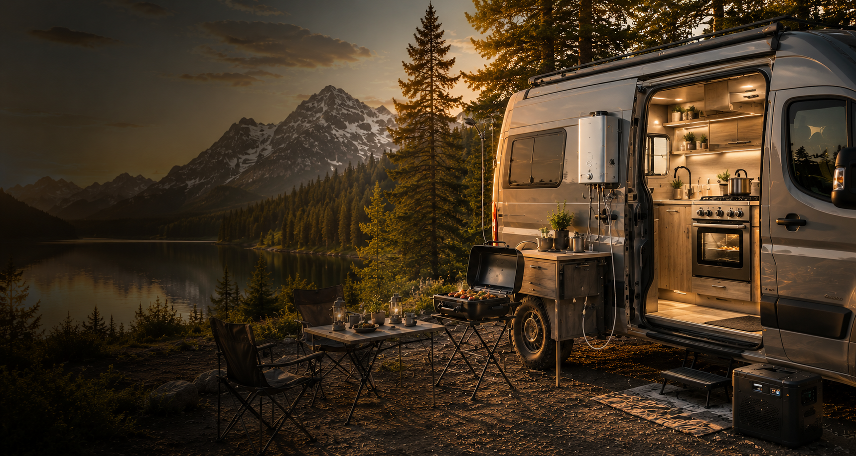 Каравана в outdoor среда с оборудване ZESTCAMP